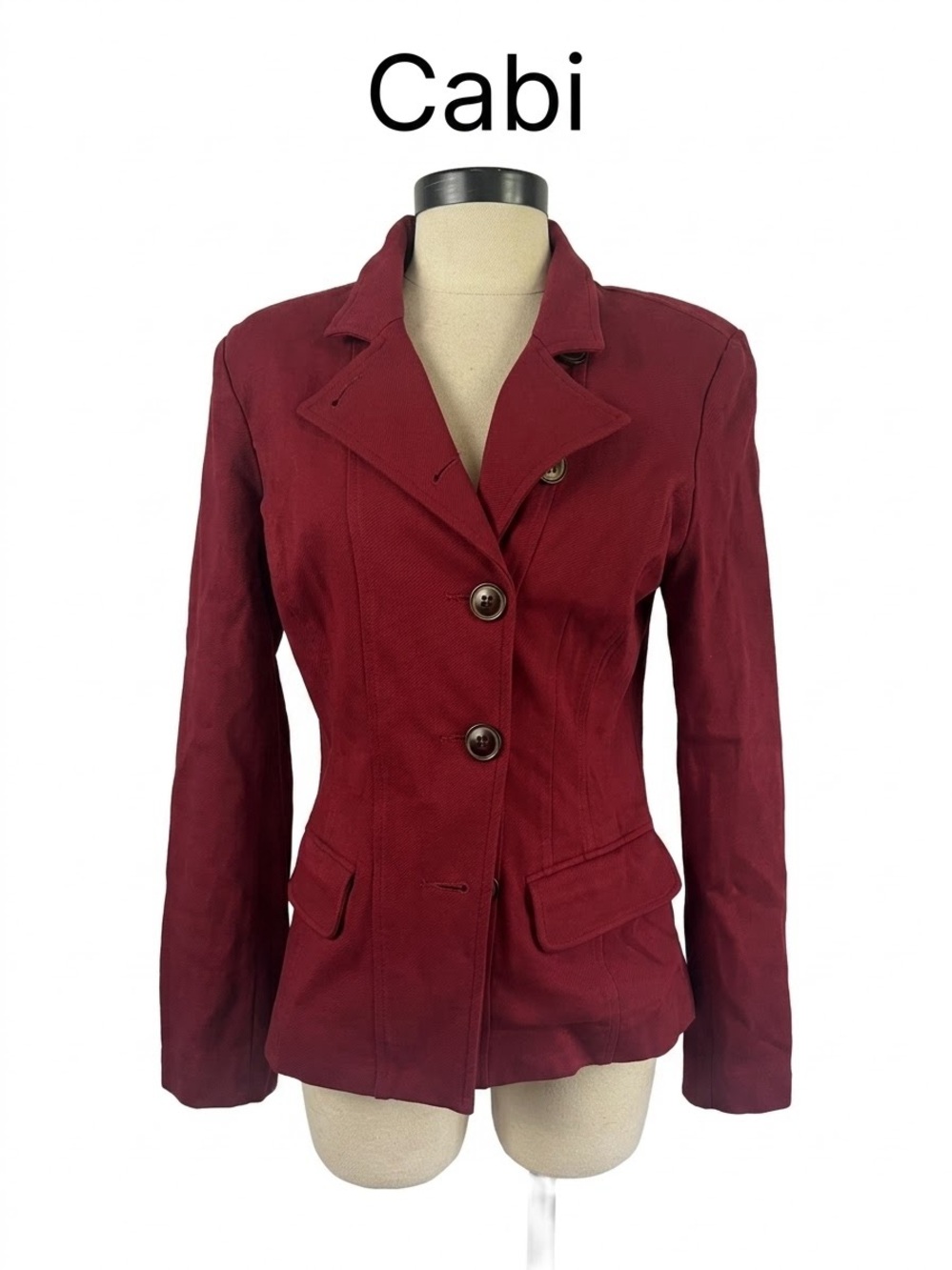 Cabi Women's Burgundy Tailored Blazer Jacket Size 6 0238